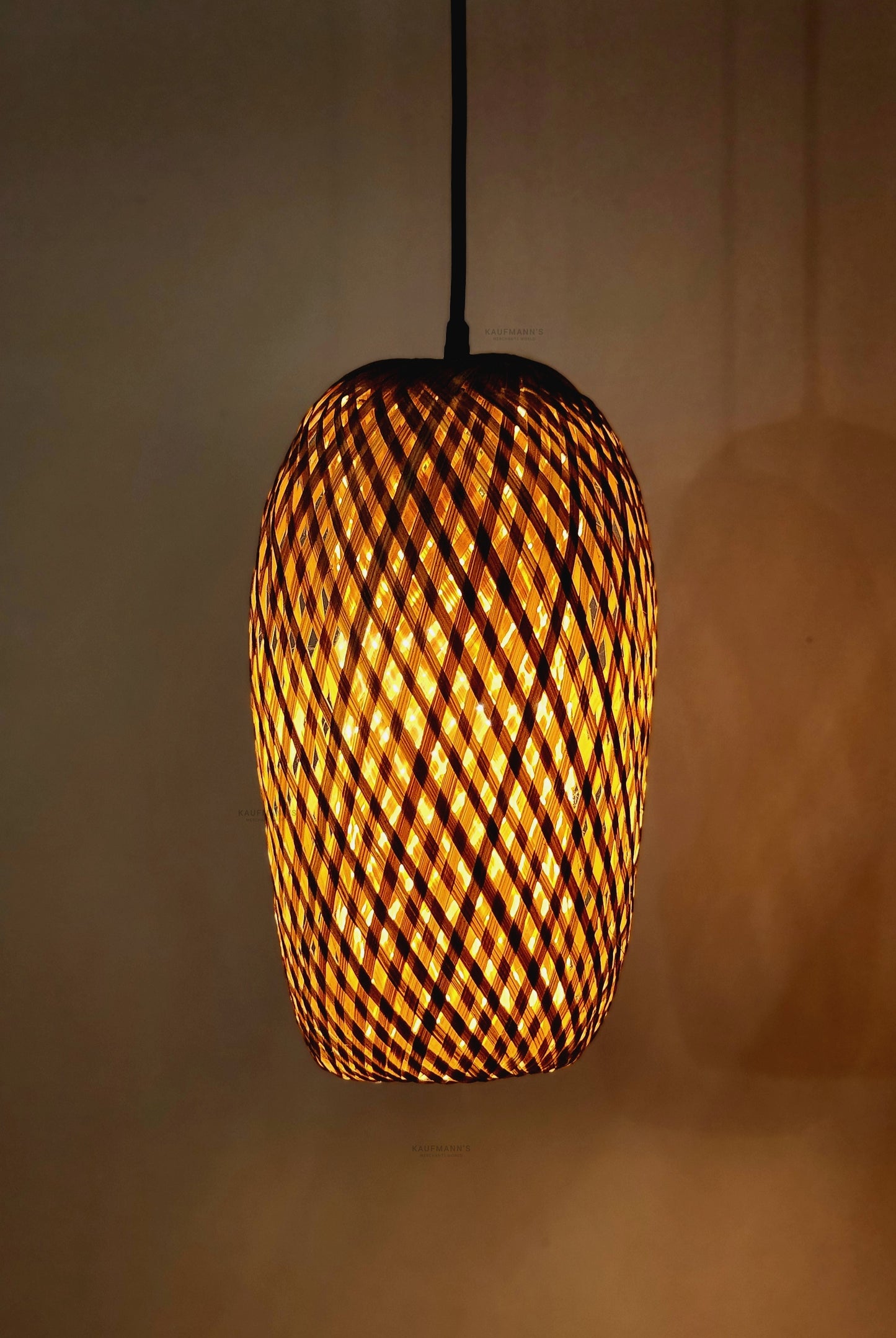 Pineapple Bamboo Lampshades with Bulb Holder Set