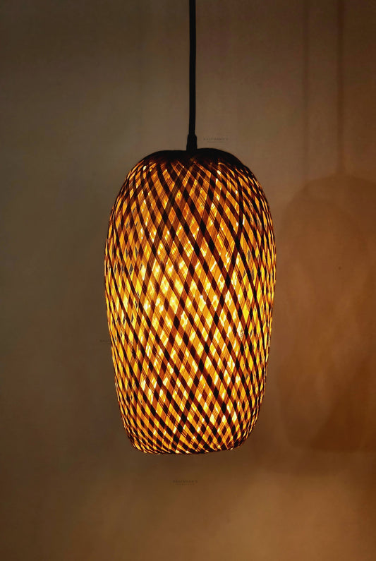 Pineapple Bamboo Lampshades with Bulb Holder Set