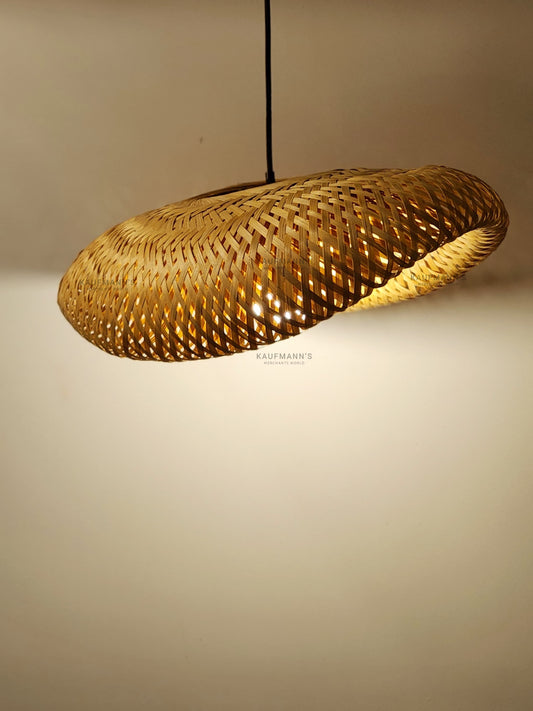 Bamboo Hanging Lampshades with Bulb Holder Set