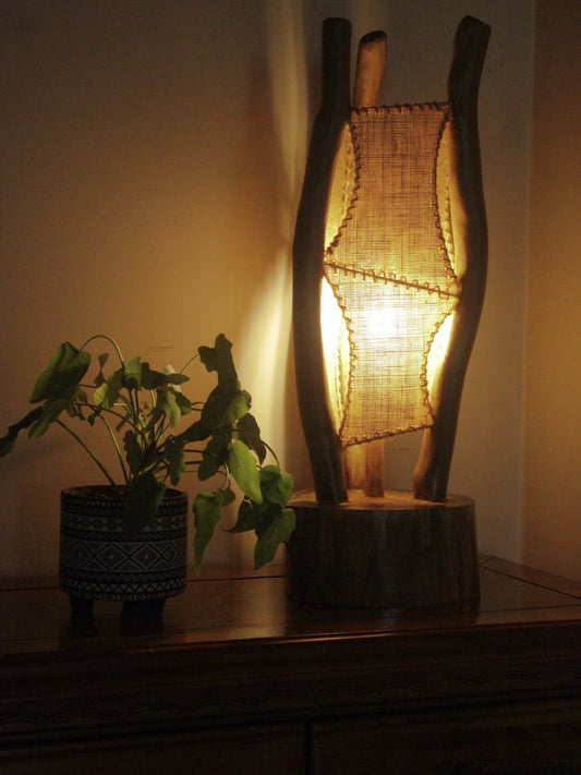 Jute and Wood lampshade